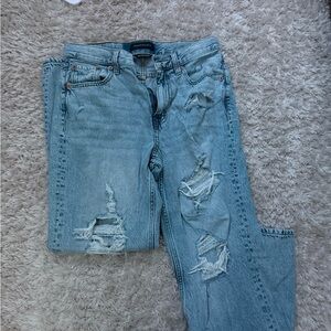Aeropostale High Rise Baggy Jeans in Light Blue